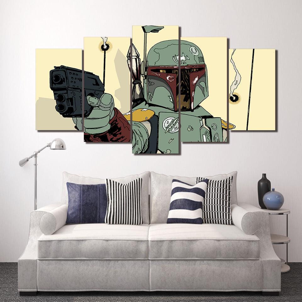 Star Wars Boba Fett 5 Panel Canvas Print Wall Art - GotItHere.com