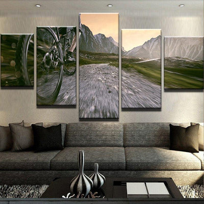 Mountain Biking 5 Panel Canvas Print Wall Art - GotItHere.com