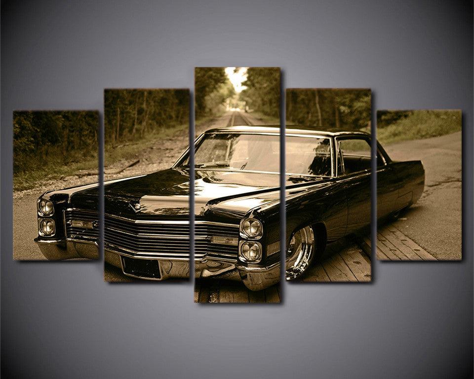 1966 Cadillac Lowrider 5 Panel Canvas Print Wall Art - GotItHere.com