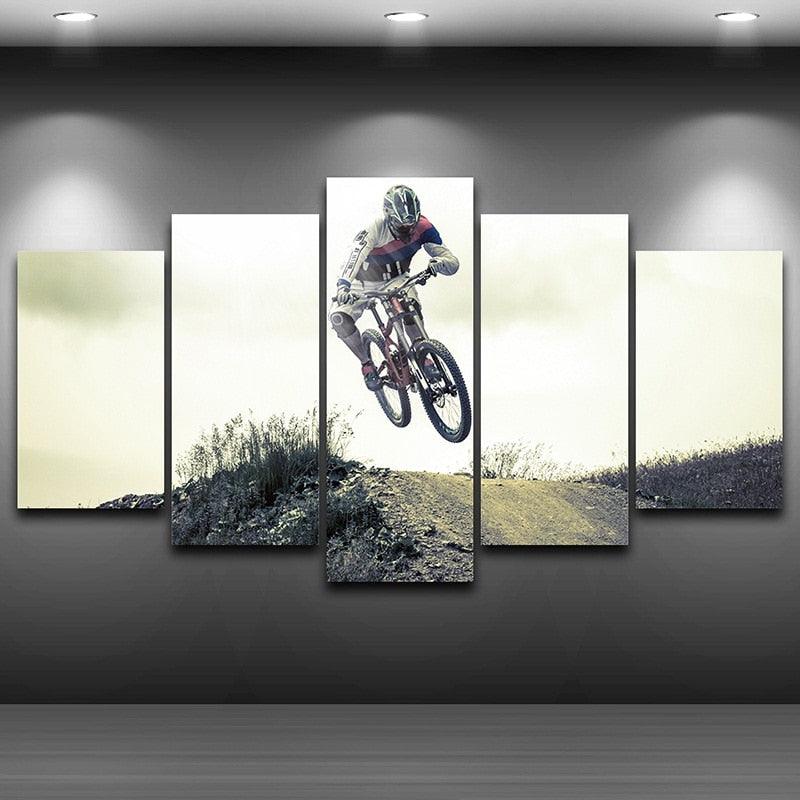 BMX Racer 5 Panel Canvas Print Wall Art - GotItHere.com