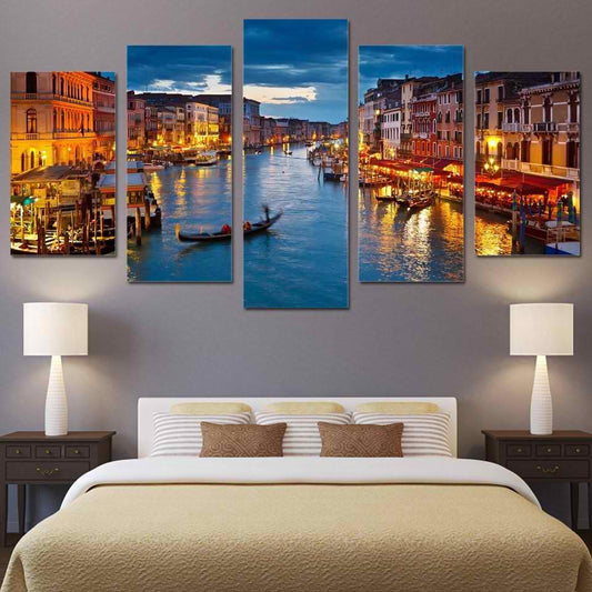 Venice Italy 5 Panel Canvas Print Wall Art - GotItHere.com