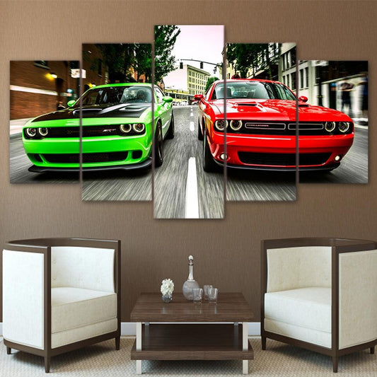 Dodge Challenger 5 Panel Canvas Print Wall Art - GotItHere.com