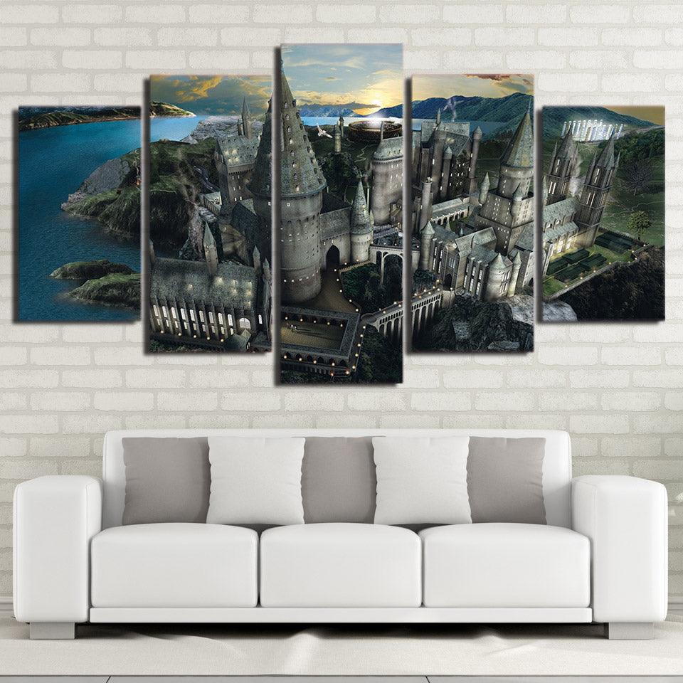 Harry Potter Hogwarts Castle 5 Panel Canvas Print Wall Art - GotItHere.com