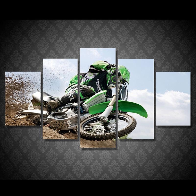 Dirt Bike Motocross 5 Panel Canvas Print Wall Art - GotItHere.com