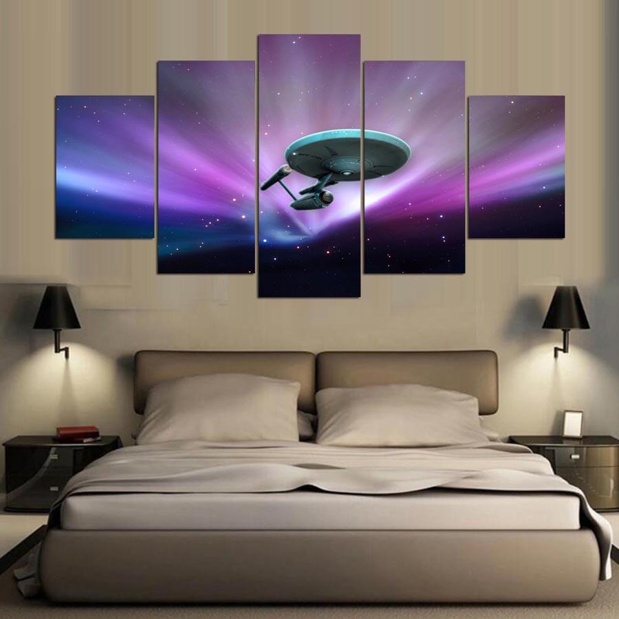 Star Trek TOS Enterprise 5 Panel Canvas Print Wall Art - GotItHere.com