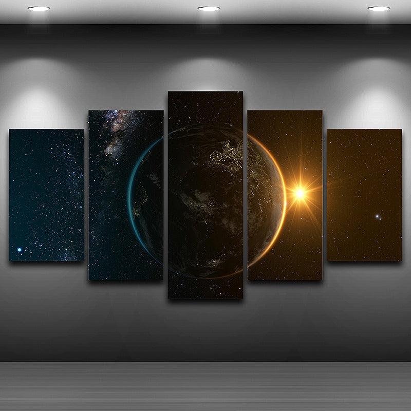 Space Fantasy Abstract 5 Panel Canvas Print Wall Art - GotItHere.com