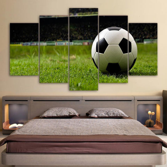Soccer Ball Football 5 Panel Canvas Print Wall Art - GotItHere.com