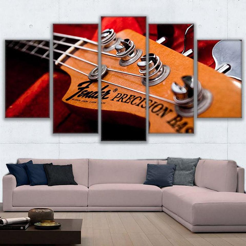 Fender Precision Bass Electric Guitar 5 Panel Canvas Print Wall Art - GotItHere.com