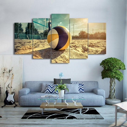 Beach Volleyball 5 Panel Canvas Print Wall Art - GotItHere.com