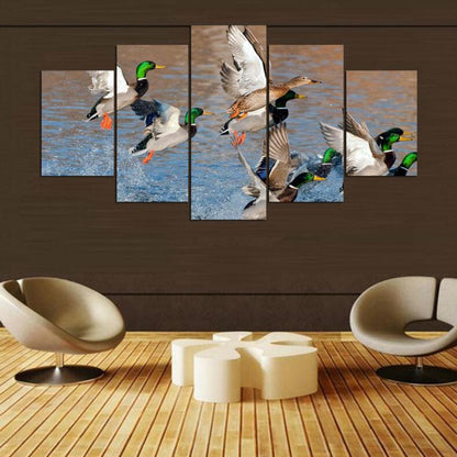 Mallard Ducks 5 Panel Canvas Print Wall Art - GotItHere.com