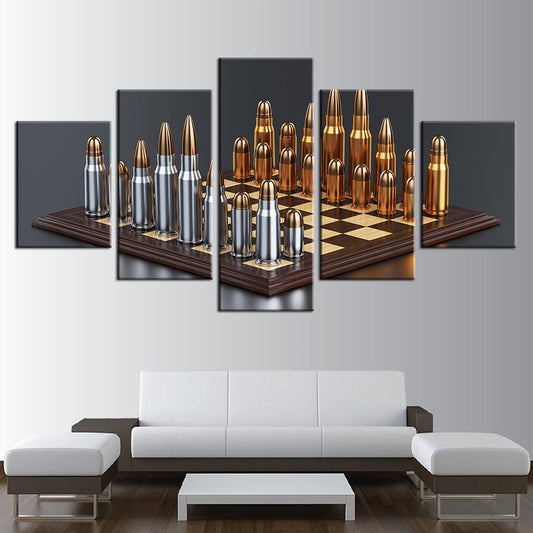 Bullet Chess 5 Panel Canvas Print Wall Art - GotItHere.com