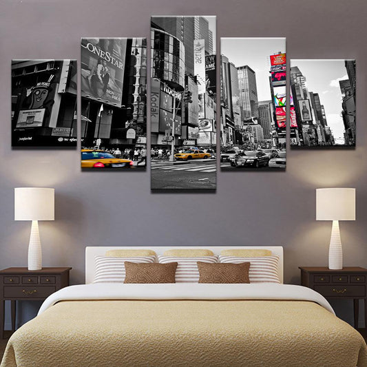 Times Square New York 5 Panel Canvas Print Wall Art - GotItHere.com