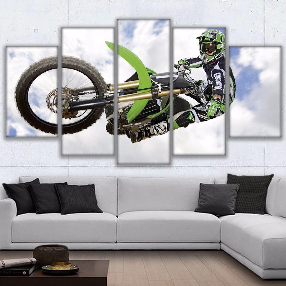 Motocross Dirt Bike 5 Panel Canvas Print Wall Art - GotItHere.com