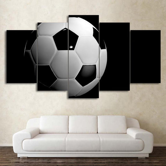 Soccer Ball Football 5 Panel Canvas Print Wall Art - GotItHere.com