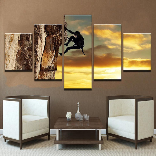 Mountain Rock Climbing 5 Panel Canvas Print Wall Art - GotItHere.com