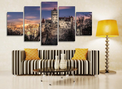 Bran Castle Romania 5 Panel Canvas Print Wall Art - GotItHere.com