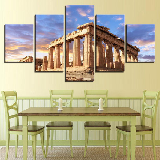 Parthenon Acropolis Athens Greece 5 Panel Canvas Print Wall Art - GotItHere.com