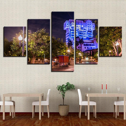 Disneyland Tower Of Terror 5 Panel Canvas Print Wall Art - GotItHere.com