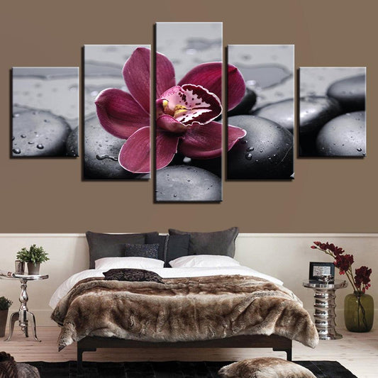 Purple Moth Orchid 5 Panel Canvas Print Wall Art - GotItHere.com