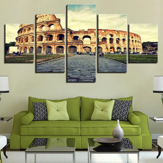 Colosseum Rome Italy 5 Panel Canvas Print Wall Art - GotItHere.com