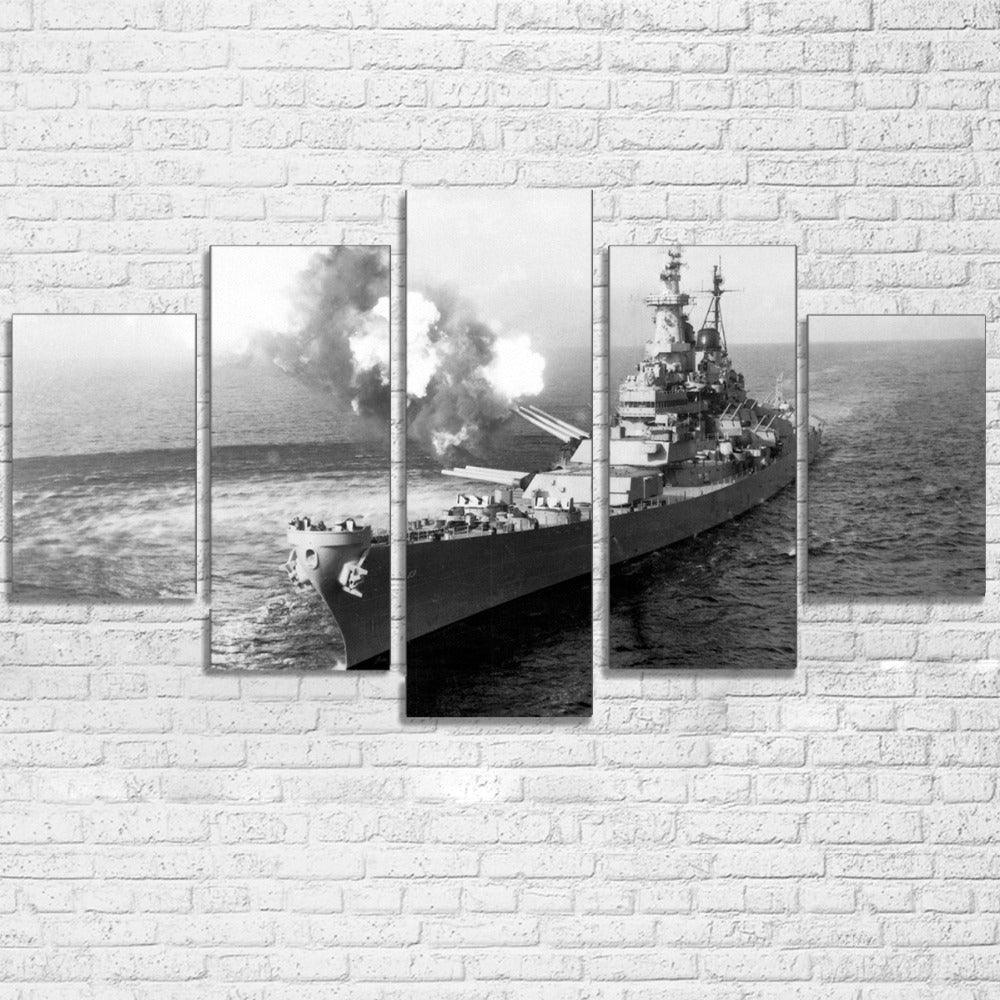 USS Missouri Battleship 5 Panel Canvas Print Wall Art - GotItHere.com