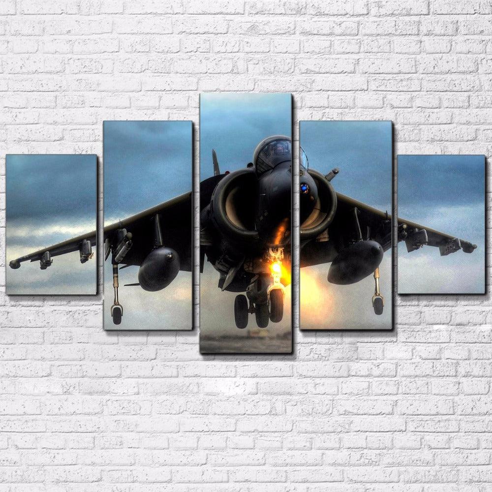 Harrier Jump Jet 5 Panel Canvas Print Wall Art - GotItHere.com