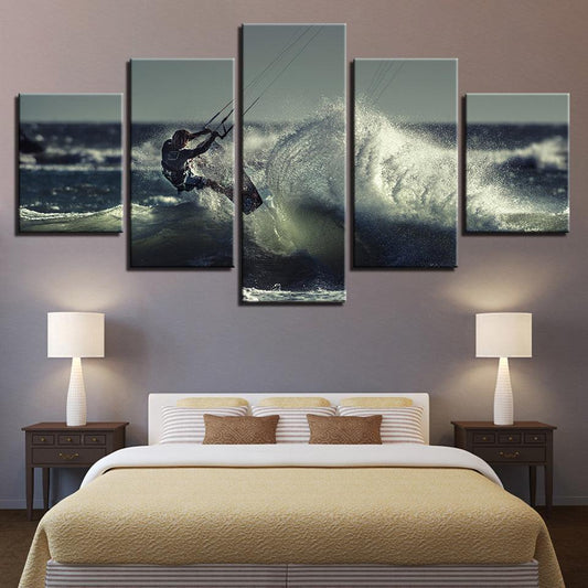 Kite Surfing 5 Panel Canvas Print Wall Art - GotItHere.com