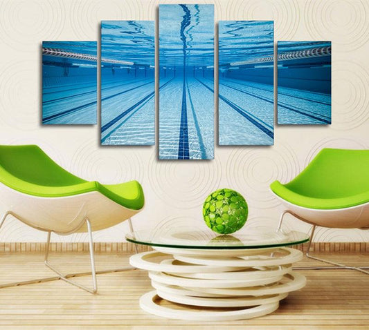 Olympic Swimming Pool 5 Panel Canvas Print Wall Art - GotItHere.com