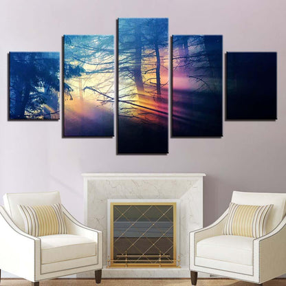 Mystical Forest 5 Panel Canvas Print Wall Art - GotItHere.com