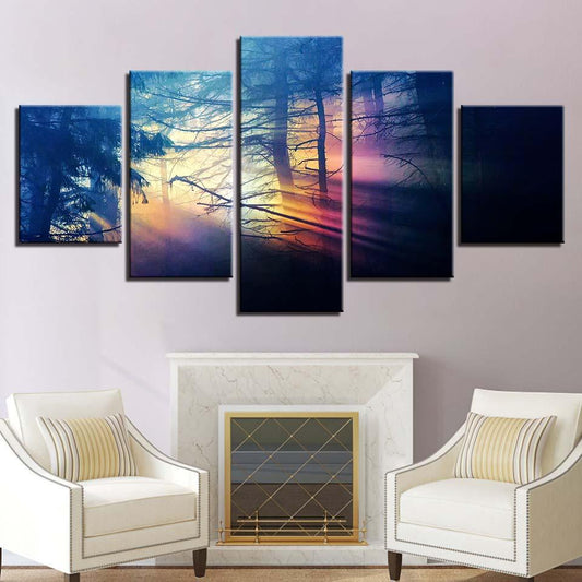 Mystical Forest 5 Panel Canvas Print Wall Art - GotItHere.com