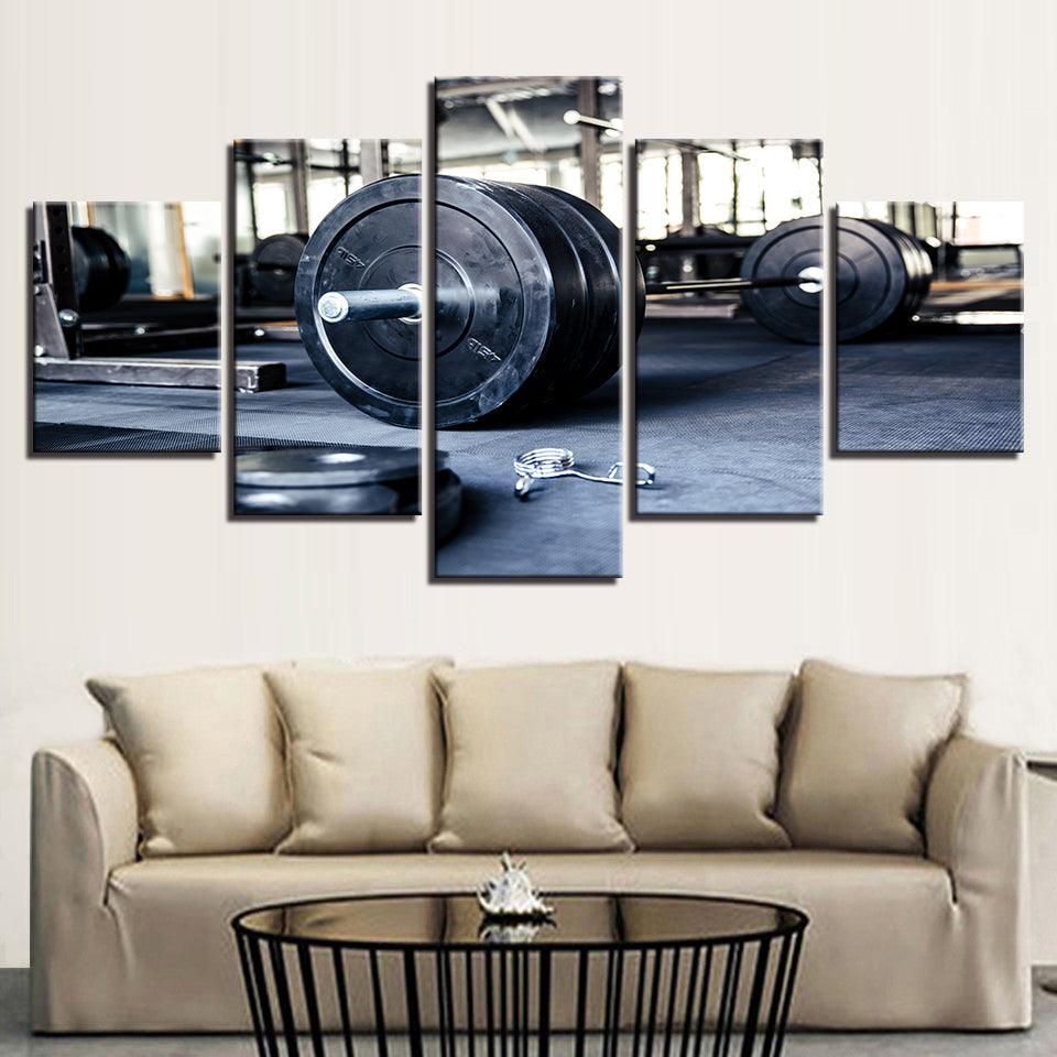 Weightlifting Gym 5 Panel Canvas Print Wall Art - GotItHere.com