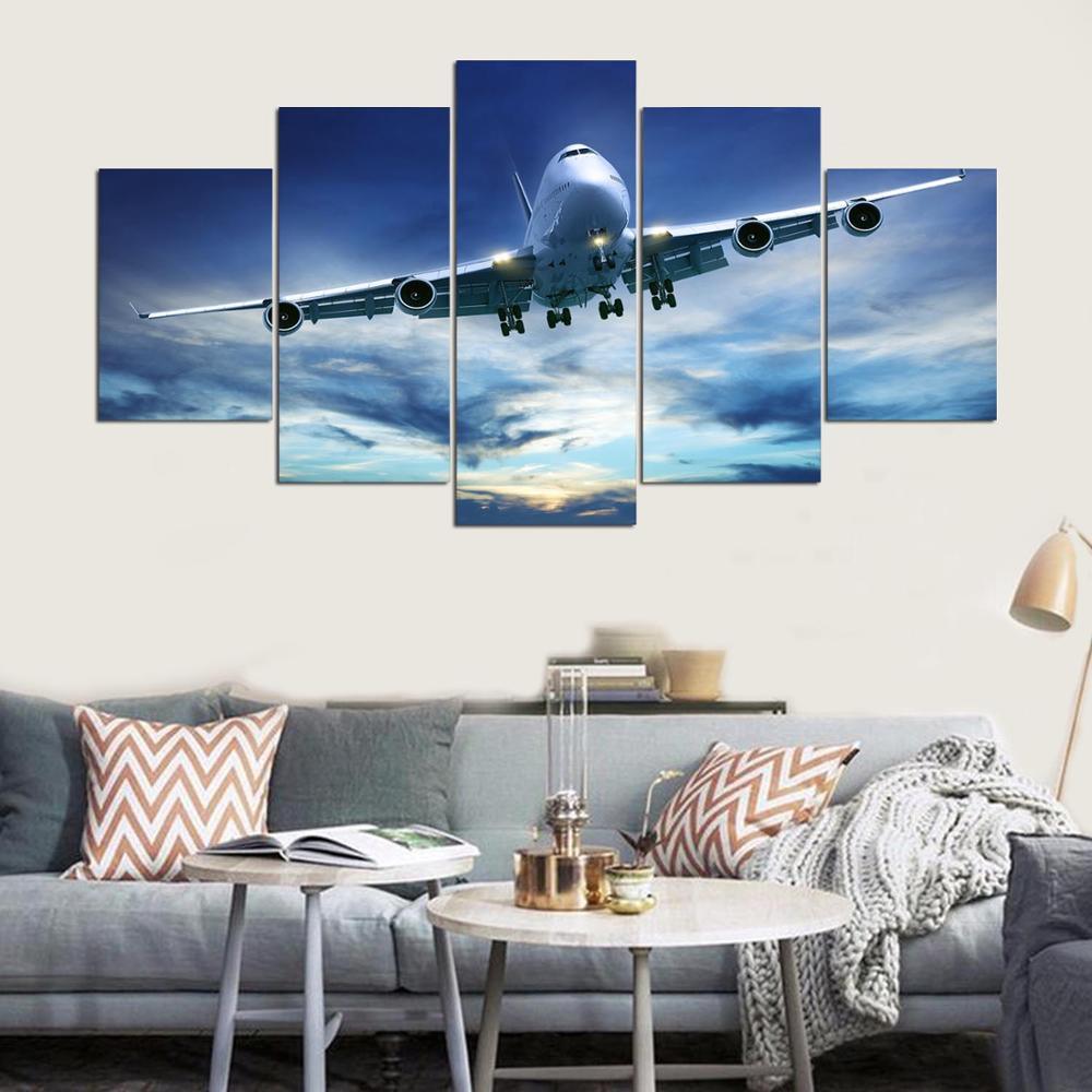 Boeing 747 5 Panel Canvas Print Wall Art - GotItHere.com