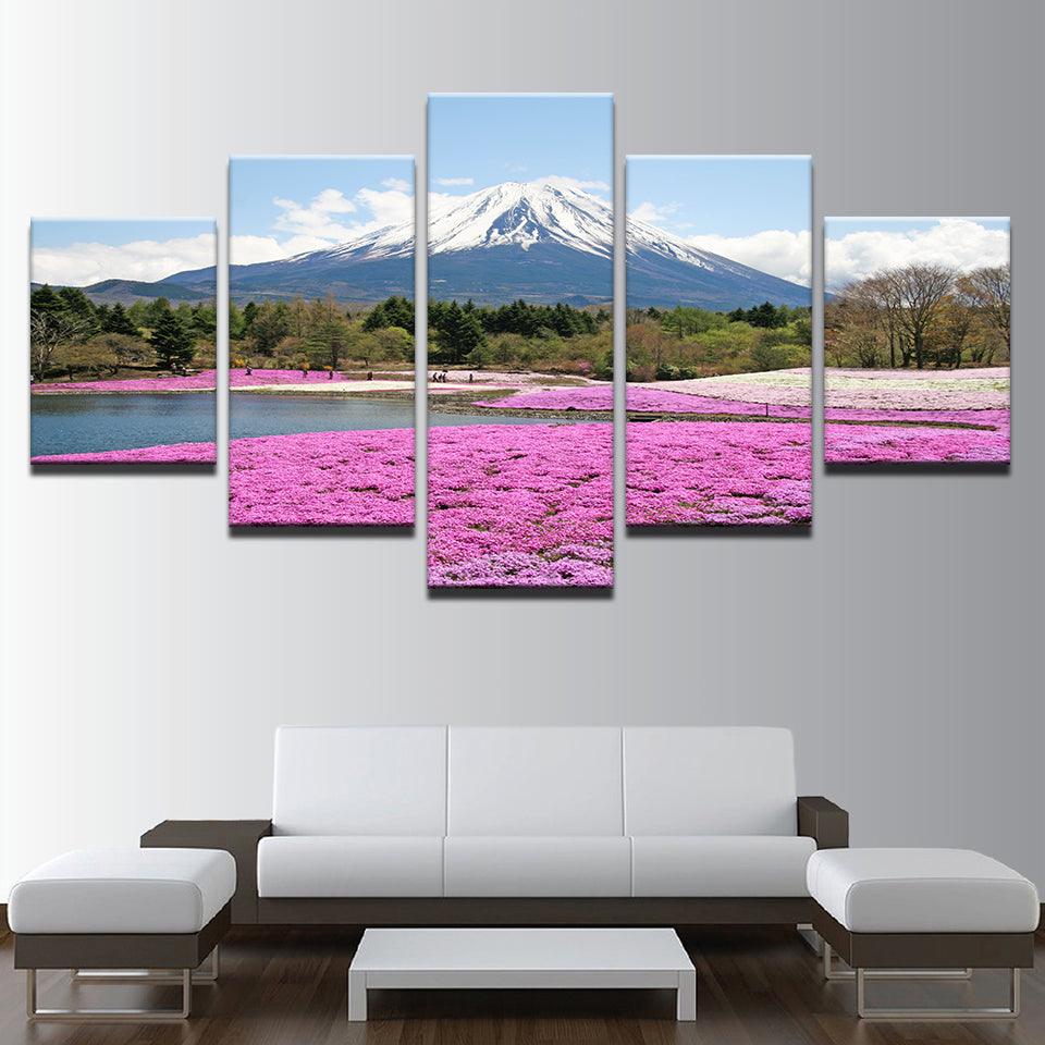 Mount Fuji Japan 5 Panel Canvas Print Wall Art - GotItHere.com