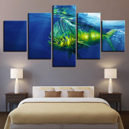 Mahi-mahi Dolphinfish Dorado 5 Panel Canvas Print Wall Art - GotItHere.com