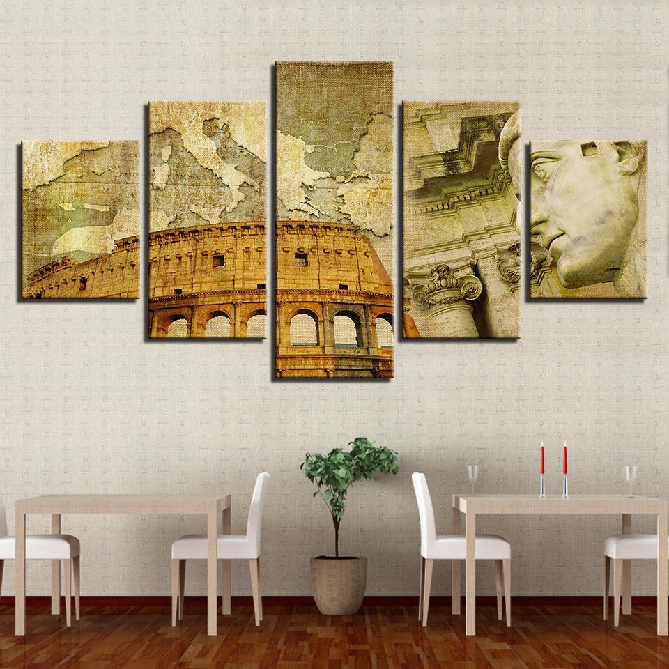 Colosseum Rome Italy 5 Panel Canvas Print Wall Art - GotItHere.com