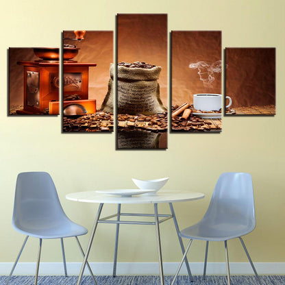 Coffee Shop Cafe Restaurant 5 Panel Canvas Print Wall Art - GotItHere.com