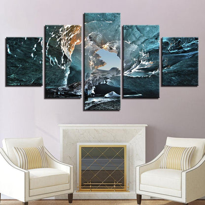Ice Cave 5 Panel Canvas Print Wall Art - GotItHere.com