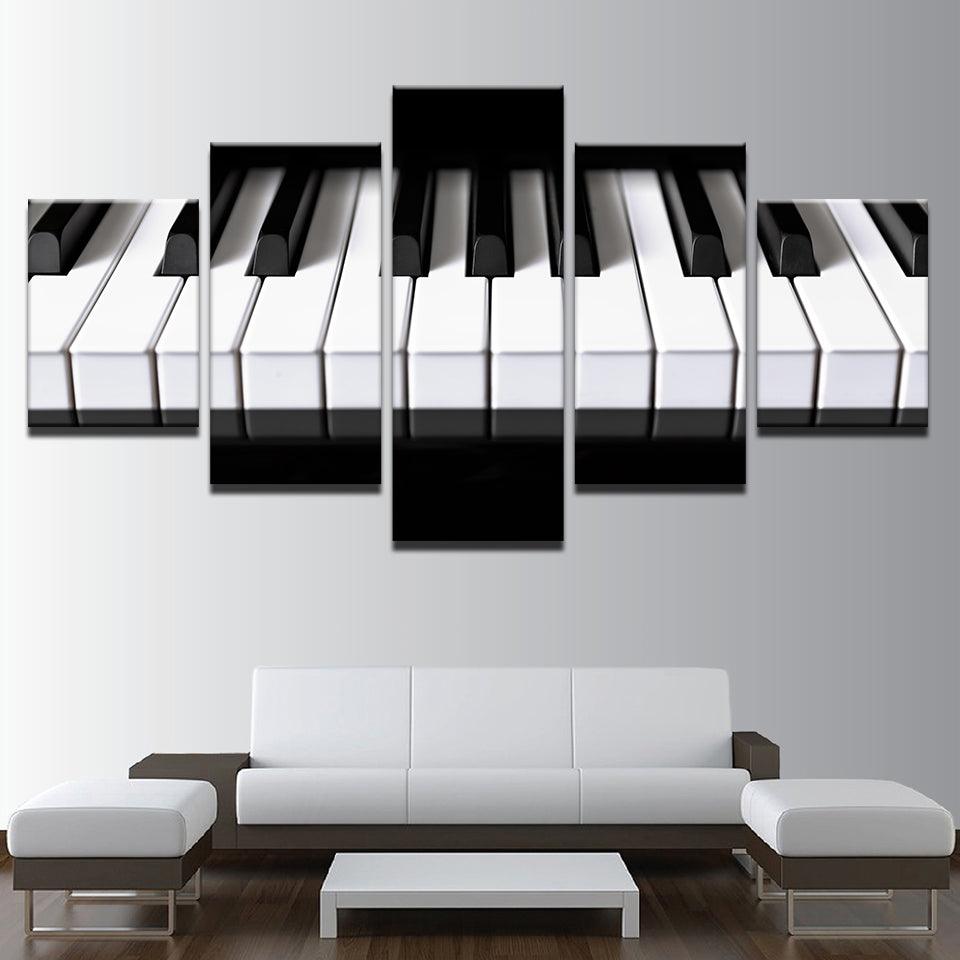 Piano Keyboard 5 Panel Canvas Print Wall Art - GotItHere.com