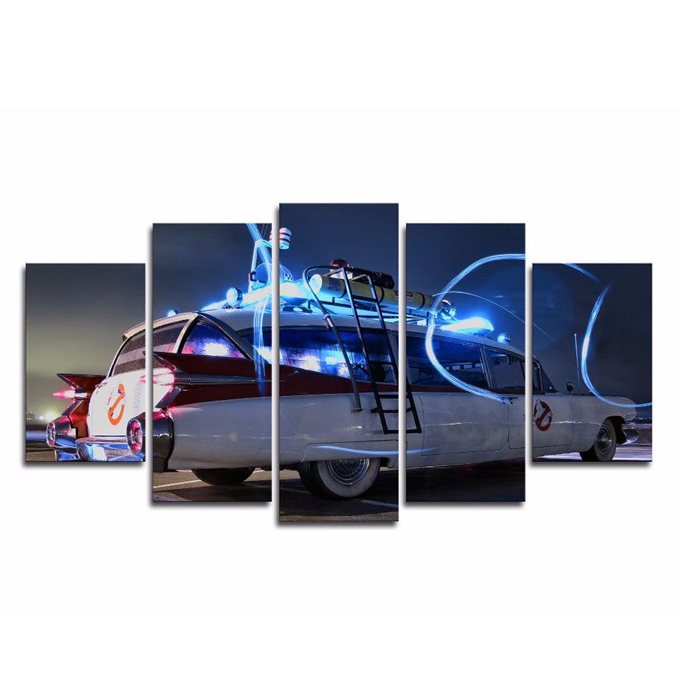 Ghostbusters Ecto-1 5 Panel Canvas Print Wall Art - GotItHere.com