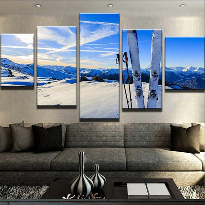 Downhill Skiing 5 Panel Canvas Print Wall Art - GotItHere.com