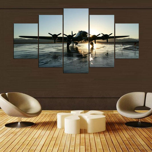 B-17 Flying Fortress Bomber 5 Panel Canvas Print Wall Art - GotItHere.com