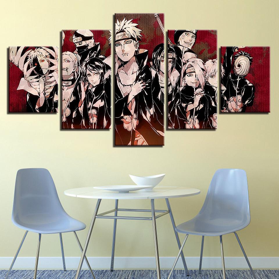 Naruto Characters 5 Panel Canvas Print Wall Art - GotItHere.com