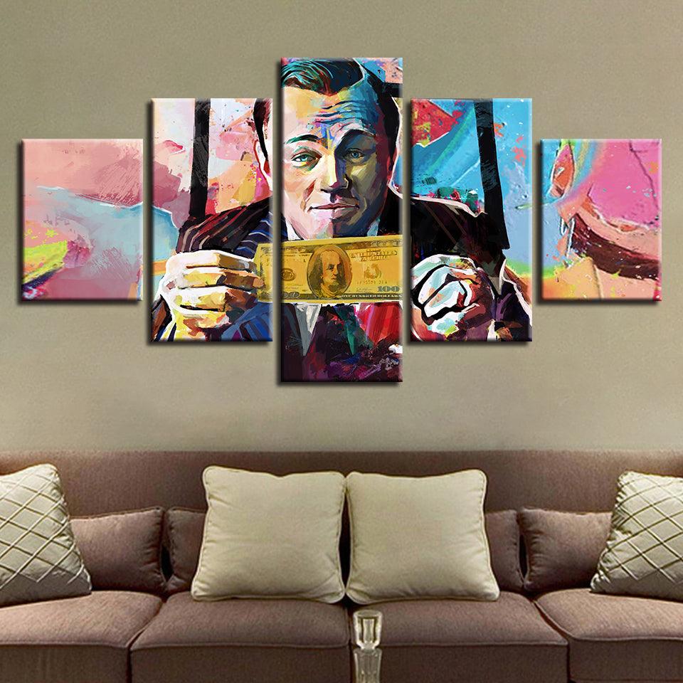 Wolf Of Wall Street 5 Panel Canvas Print Wall Art - GotItHere.com