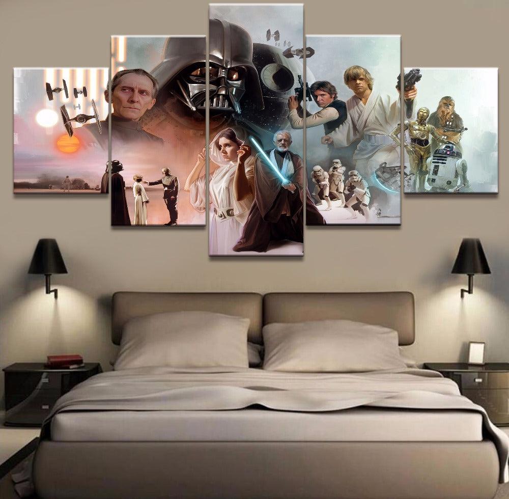 Star Wars Collage 5 Panel Canvas Print Wall Art - GotItHere.com