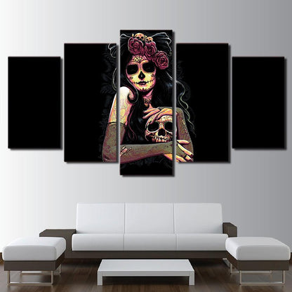 Dia De Los Muertos 5 Panel Canvas Print Wall Art - GotItHere.com