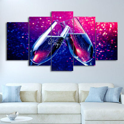 Champagne Toast Celebration 5 Panel Canvas Print Wall Art - GotItHere.com