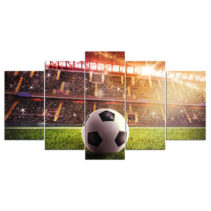 Soccer Football Stadium 5 Panel Canvas Print Wall Art - GotItHere.com