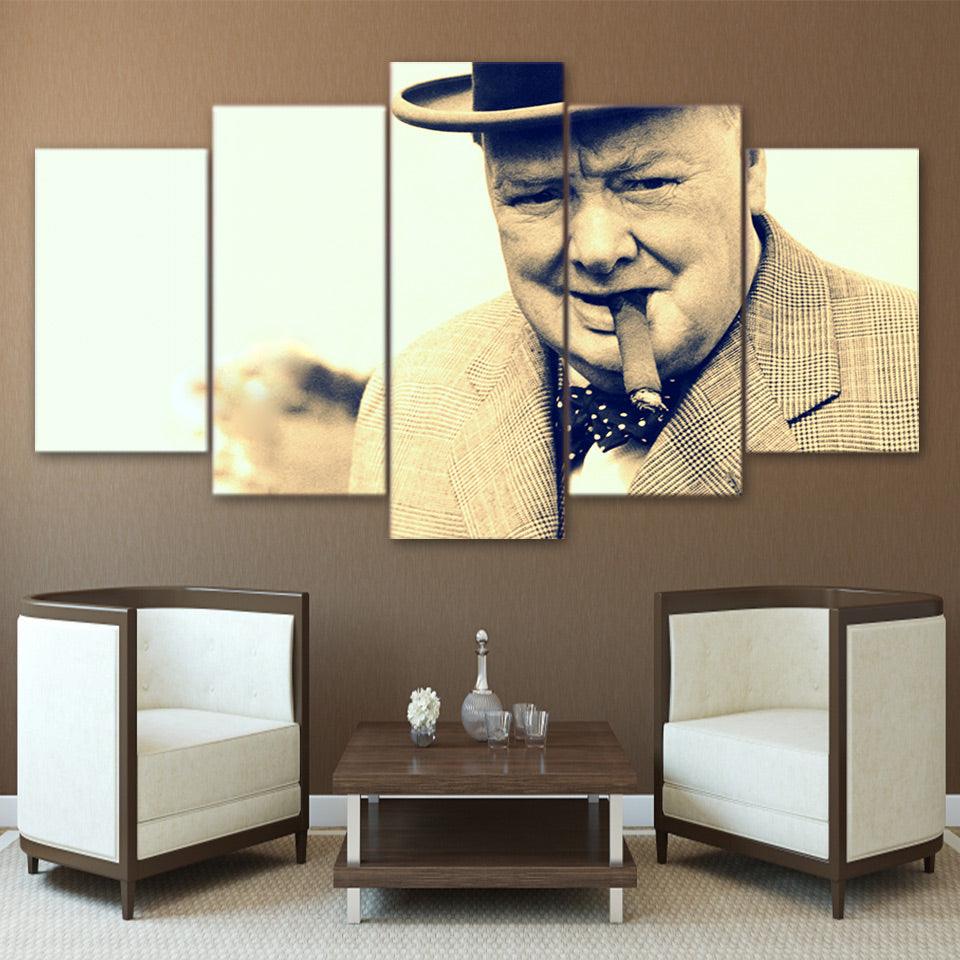 Winston Churchill 5 Panel Canvas Print Wall Art - GotItHere.com