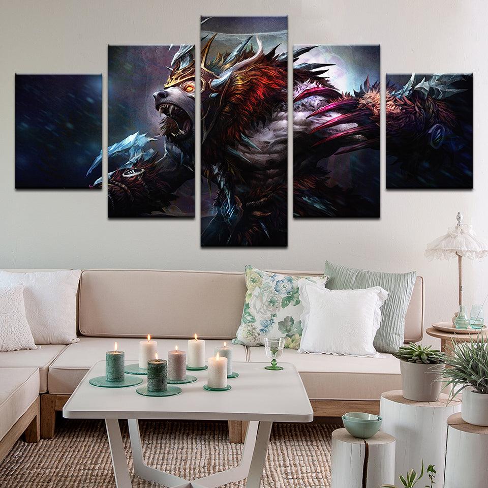 League Of Legends Game Warwick Wolf 5 Panel Canvas Print Wall Art - GotItHere.com