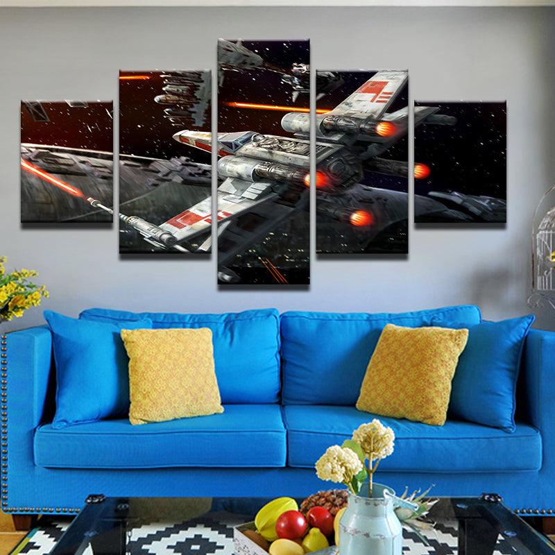 Star Wars X-Wing Fighter 5 Panel Canvas Print Wall Art - GotItHere.com